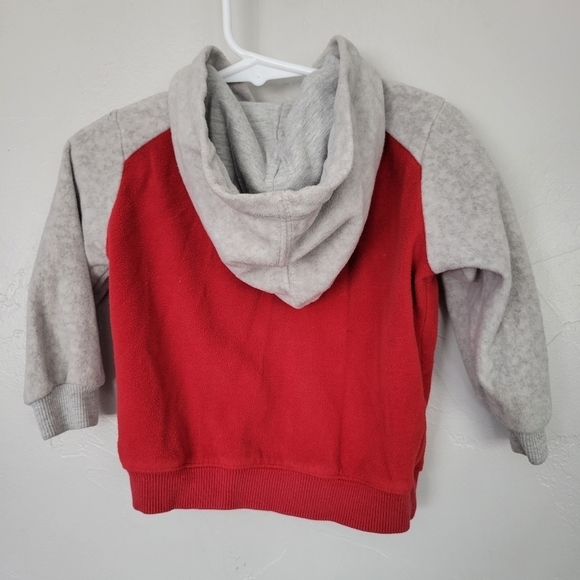 Nike Baby Boy 18 Months Basketball Red Grey Fleece Jacket Full Zip Hooded - Picture 3 of 5